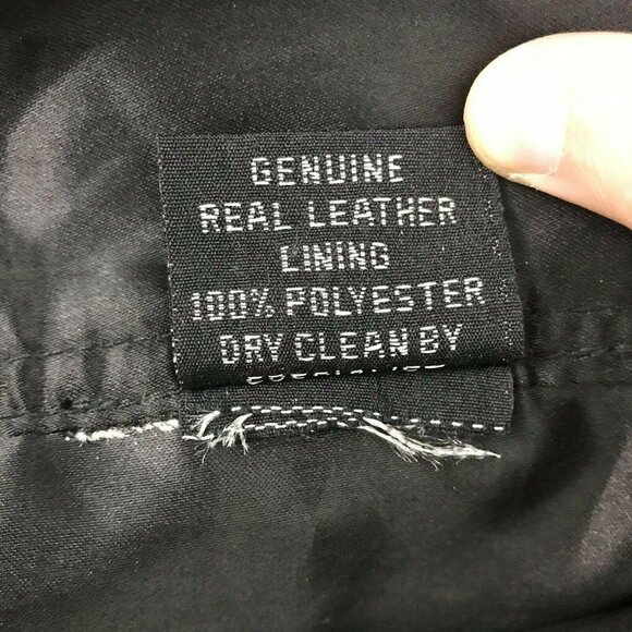 Vtg LC Leather Club Black Leather Vest Snap Front Western Motorcycle Biker Sz 54 - Picture 7 of 11